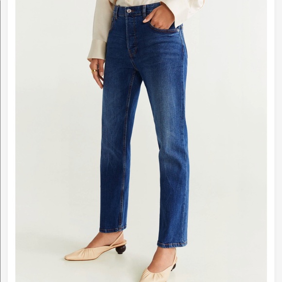 MANGO Mid Waist straight jeans size 34 - Picture 3 of 12